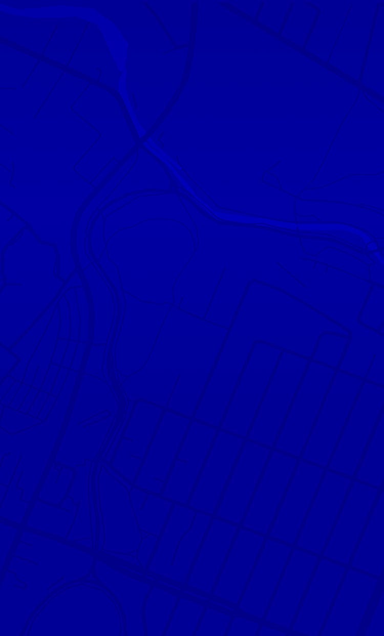 Abstract dark blue illustration with faint geometric lines suggesting a street map