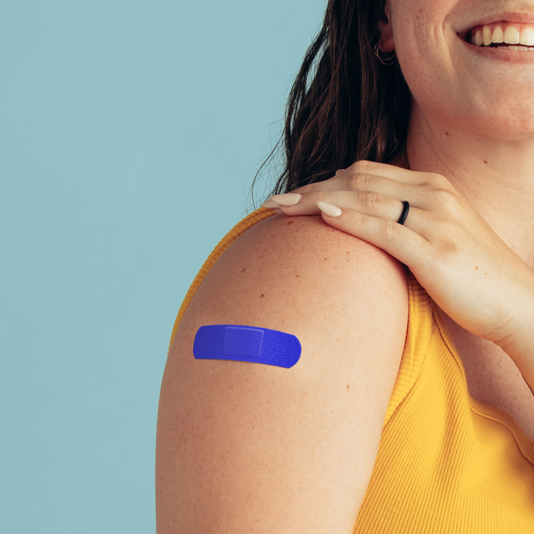 Person with a band aid on their arm, Picture